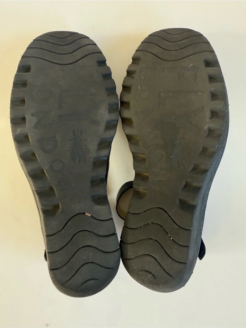 Fly London Black Leather Mary Jane Wedge Shoes Platform Pumps Comfort 7.5 / 38